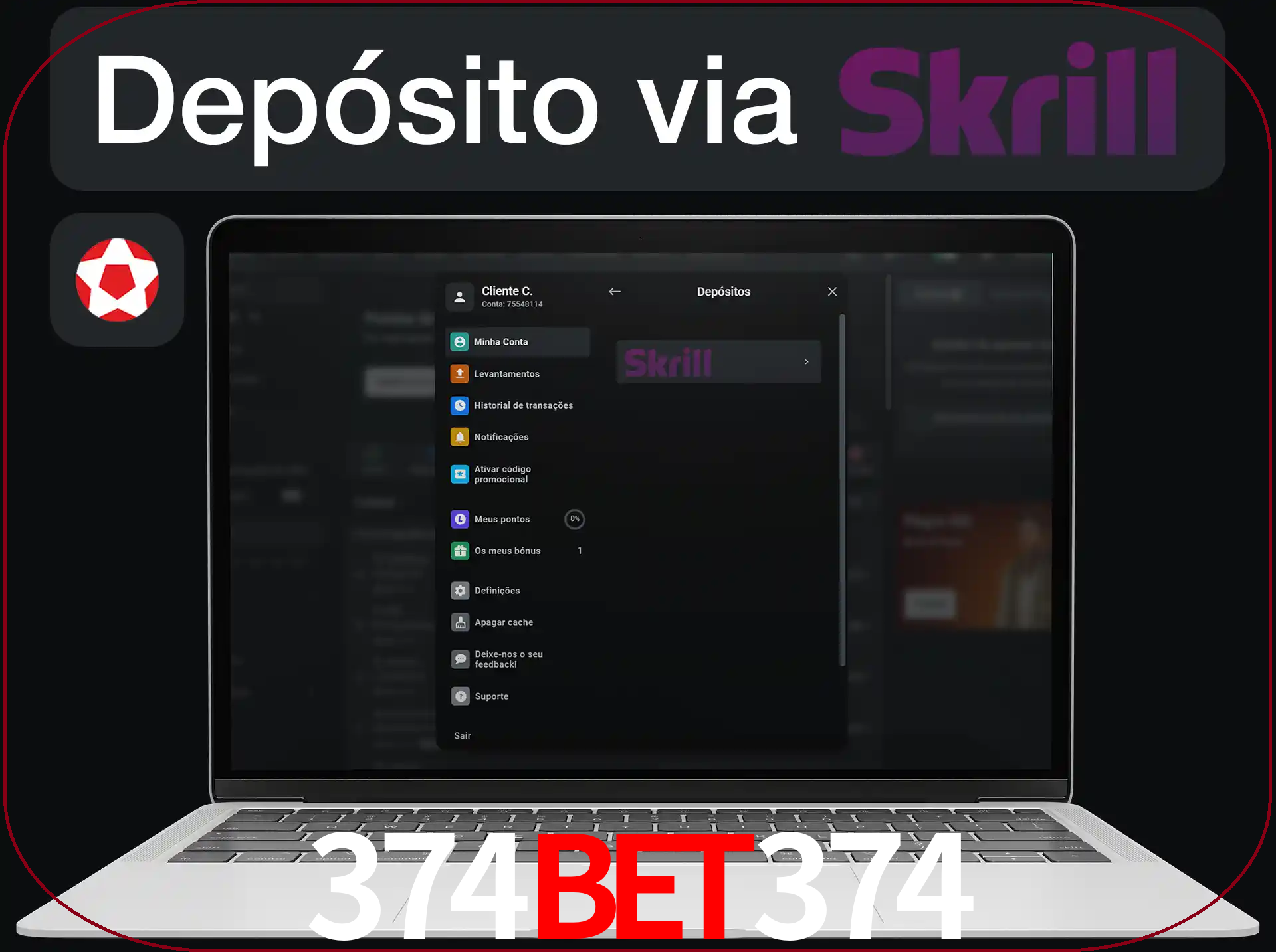 Fazer depósitos com Skrill.